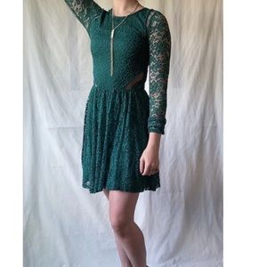 Green lace dress